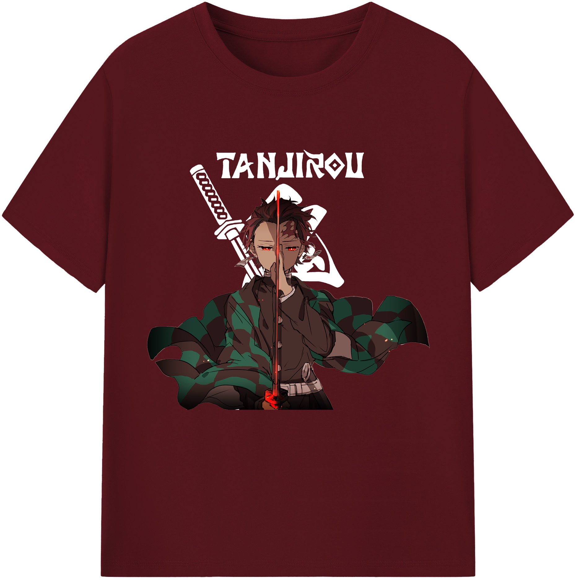 （画像用） 鬼滅の刃 竈門 炭治郎／かまど たんじろう Kamado Tanjirou 綿100％半袖Tシャツ（フロントプリント）